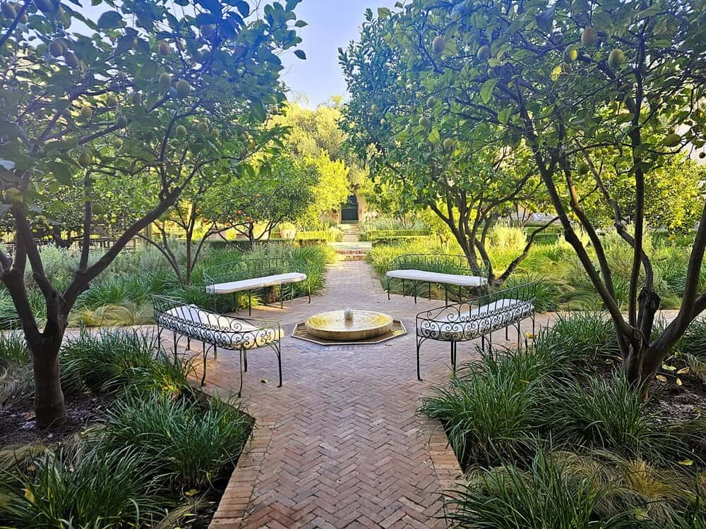 Ornate seating space in the garden 