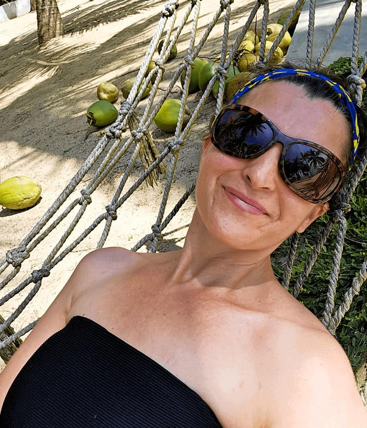 Relaxing in a hammock at Nature Lanka