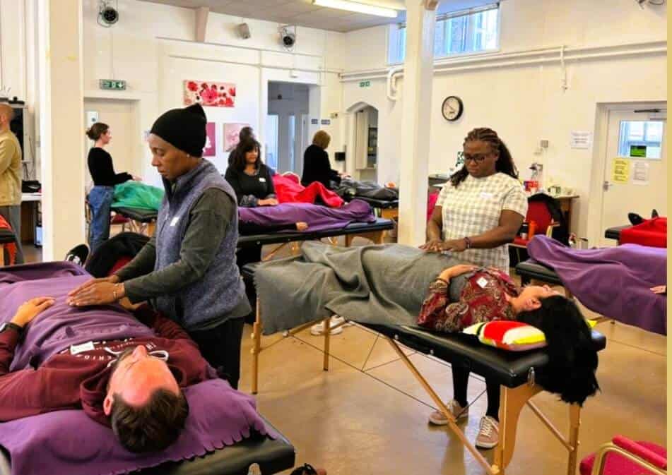 Students learning Reiki at the Reiki Academy 