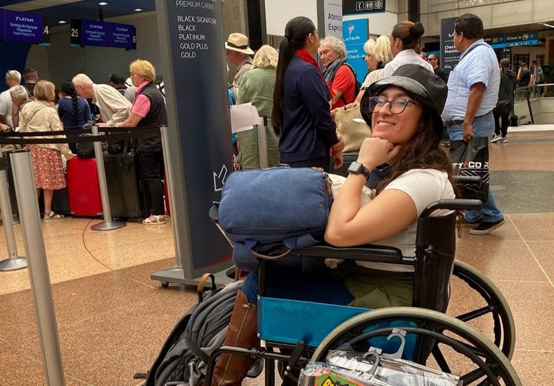 Monica Lynn using a wheelchair in Miami