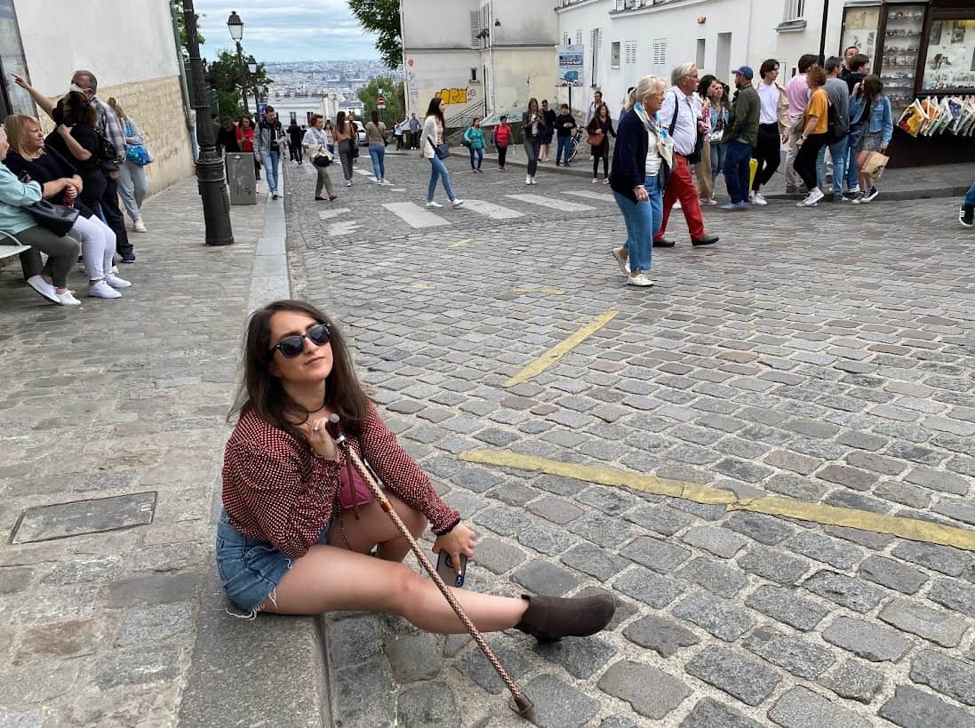 Monica Lynn in Paris - travelling with MS and using a cane 