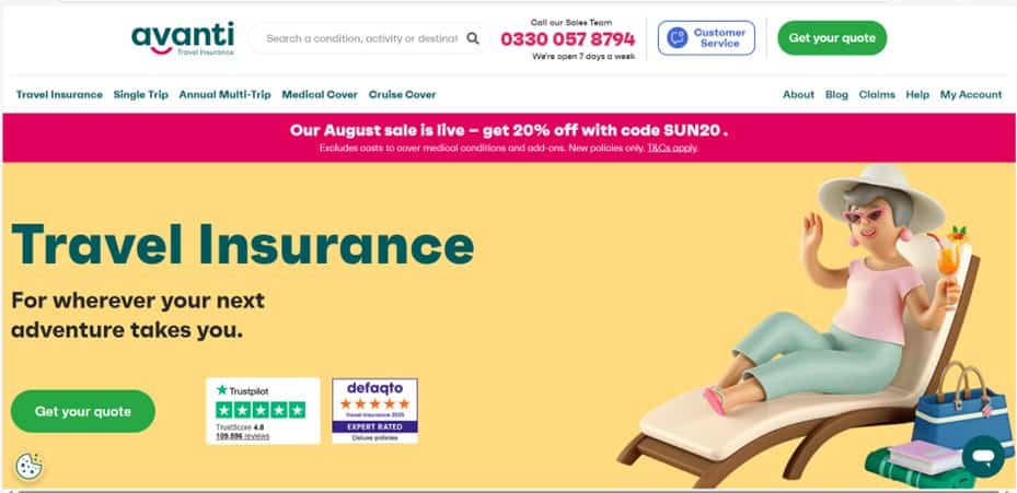 Image of Avanti website homepage