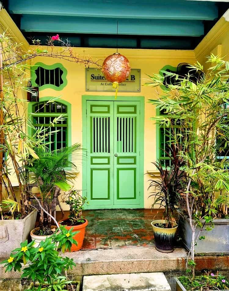 "Colonial-era building in George Town, Penang with ornate façade