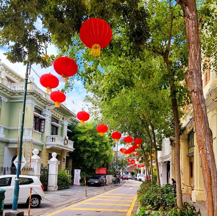 Colourful street in Penang 