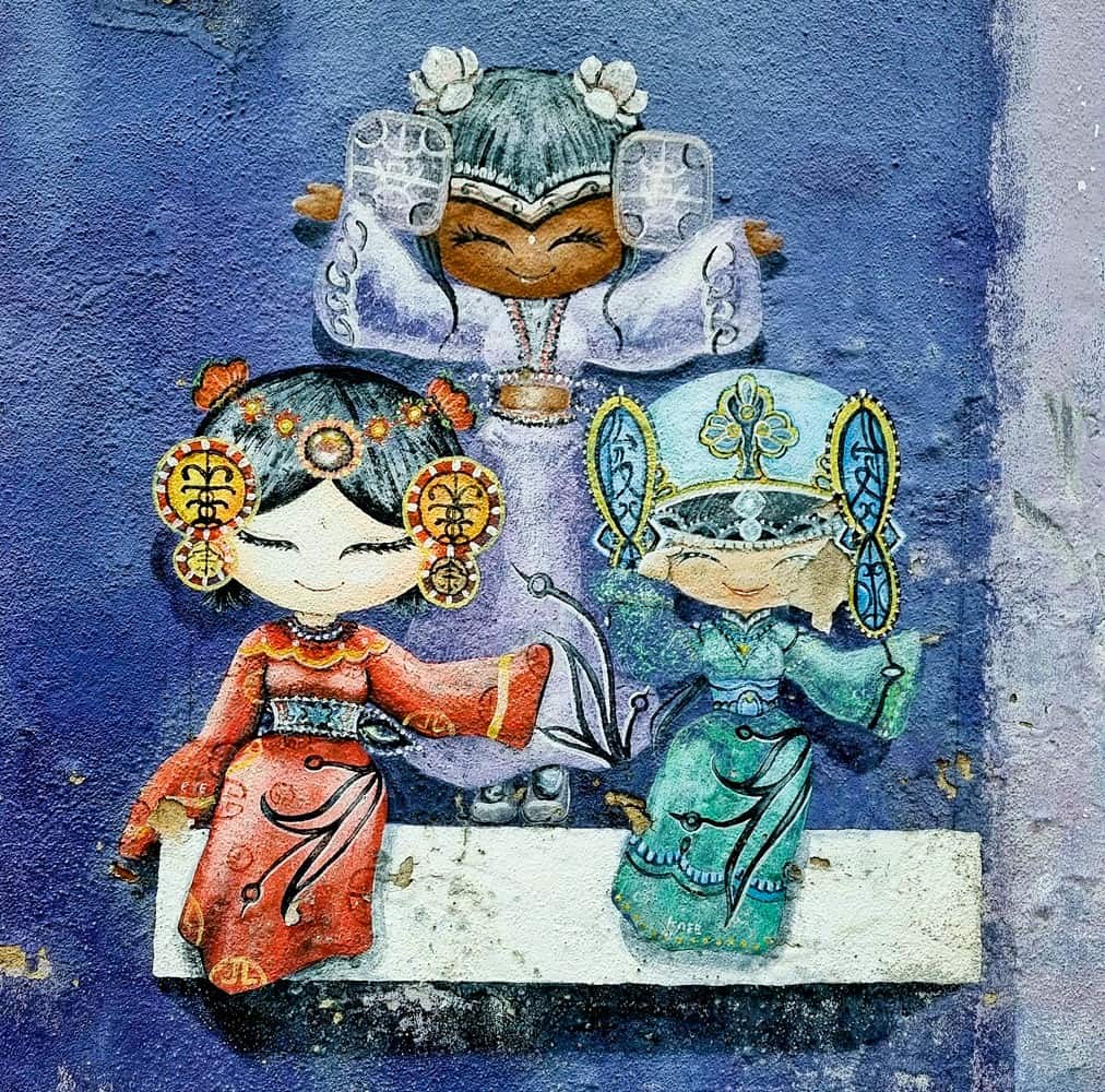 Outdoor art in Penang celebrating local artists