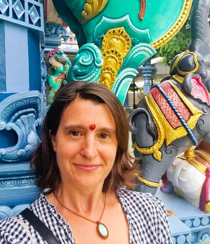 Myself as a solo traveller with a chronic illness outside a temple in Penang