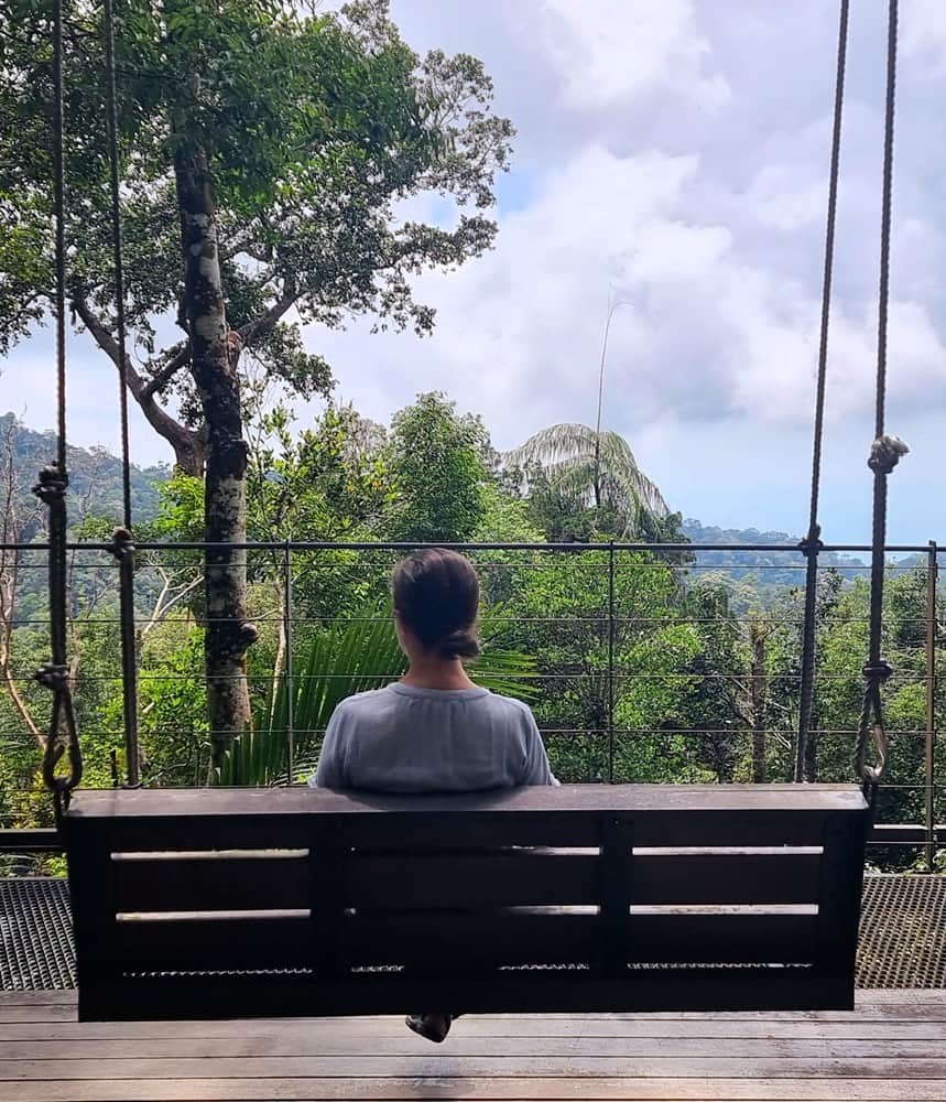 Myself as a solo traveller taking some time for to be present - on a swing - Penang Hill