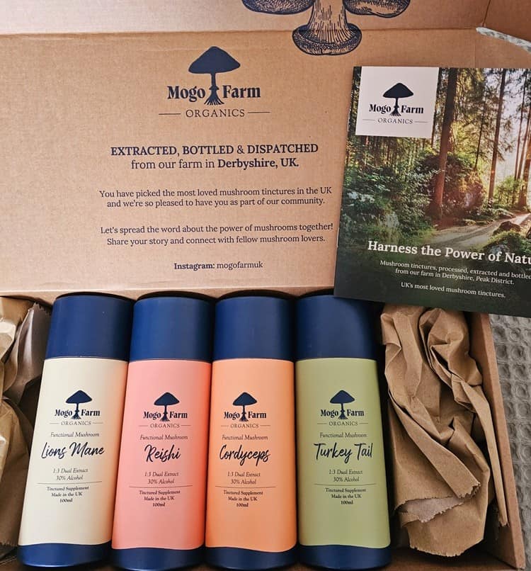 Moga Farm Functional Mushroom tinctures - great for chronic illness travellers