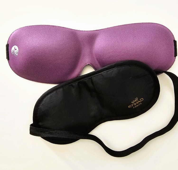 Nidra eye and freebie airline eye masks - great for travel comfort 