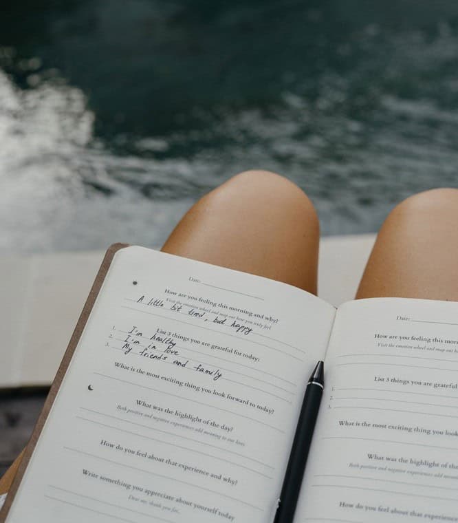 a journal for reflection and staying present with emotions