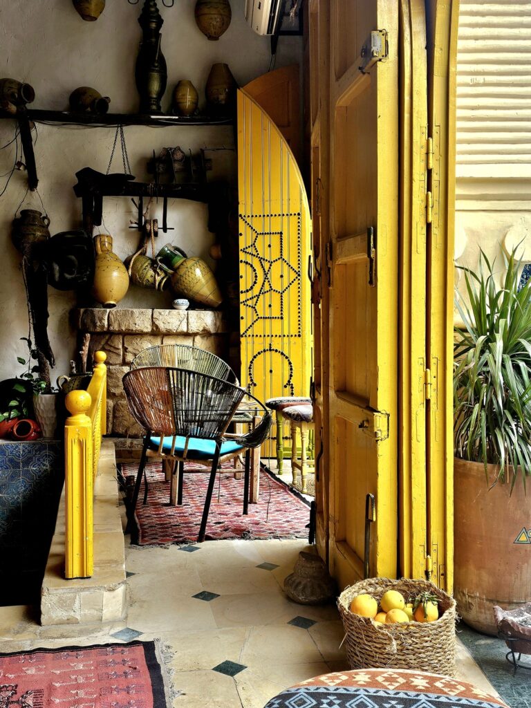 an image of a brightly coloured cafe - Cafe El Kasbah in the Sousse Medina 