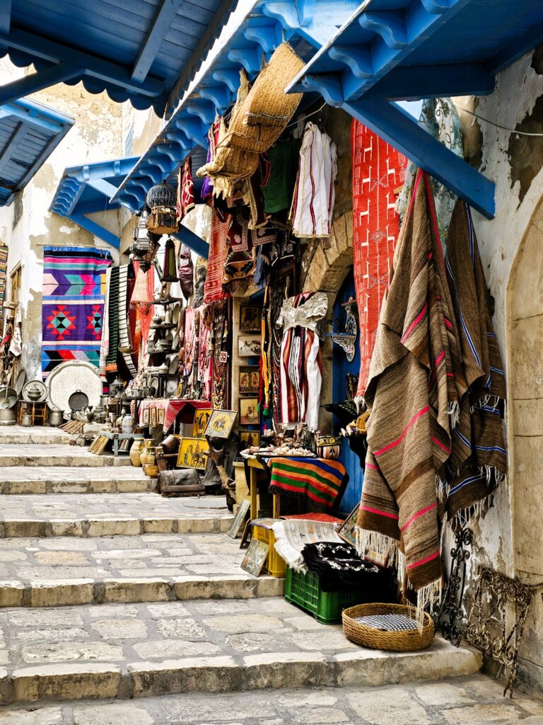 crafts for sale in the medina.