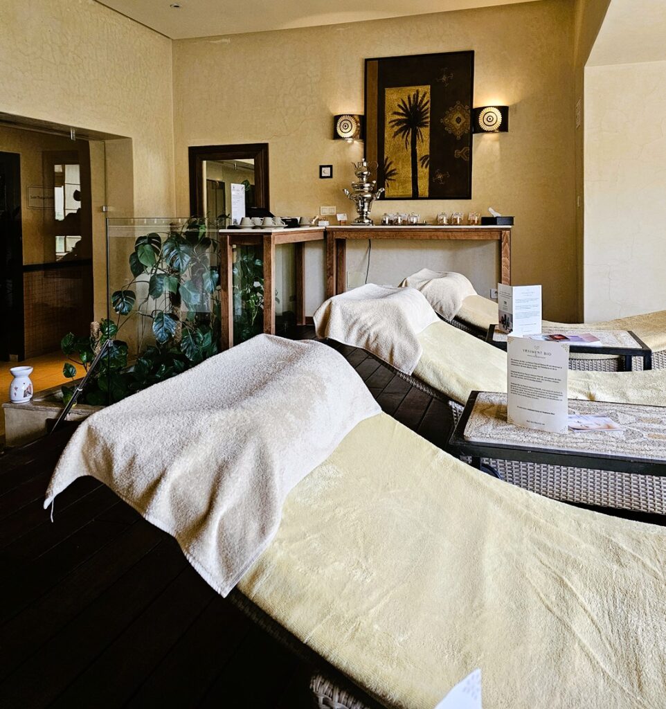 lounging beds to use post treatments at Mövenpick Resort & Marine Spa 