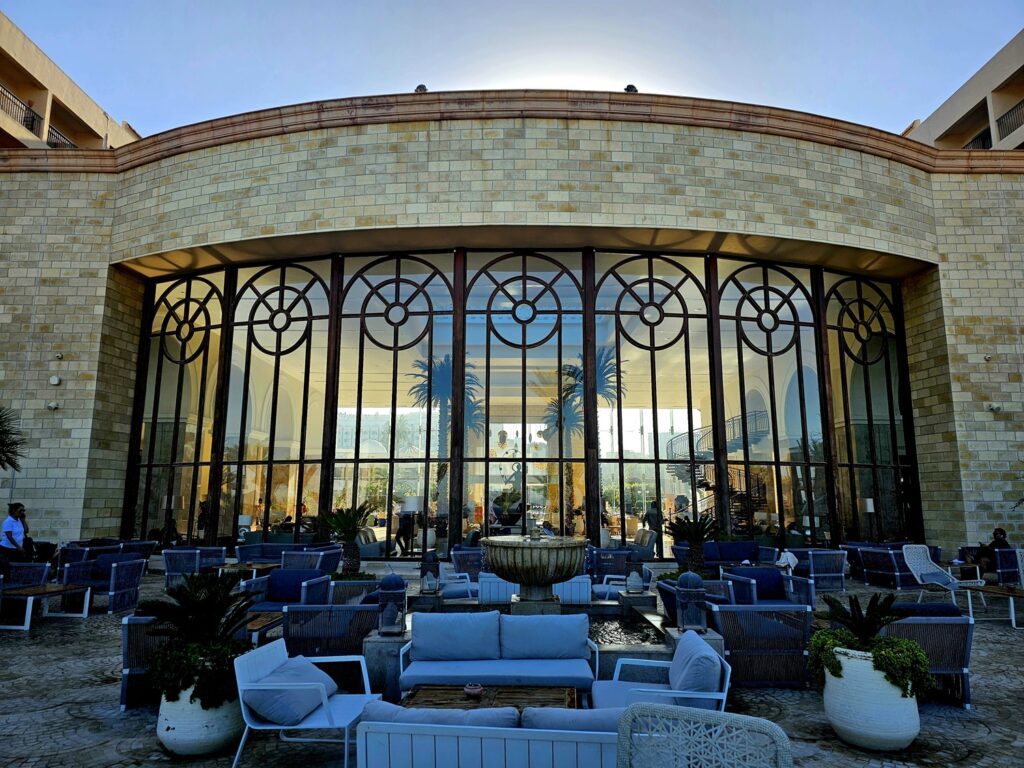 the large veranda of Mövenpick Resort & Marine Spa 