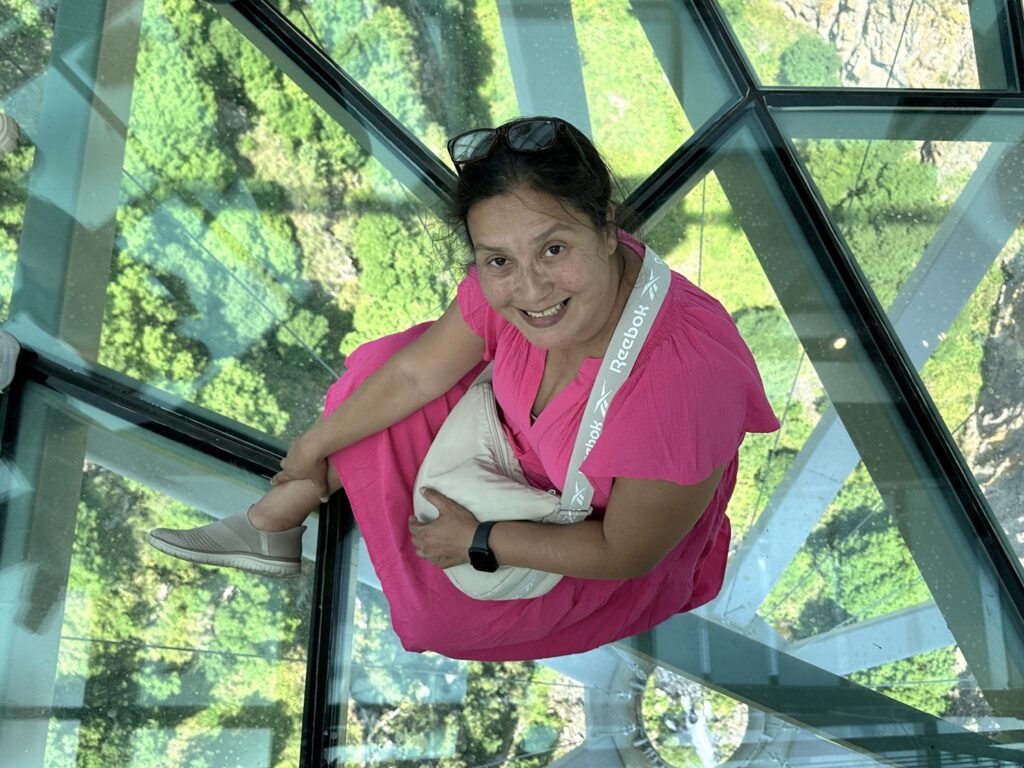 Leslie travelling solo in Georgia following a heart transplant. 