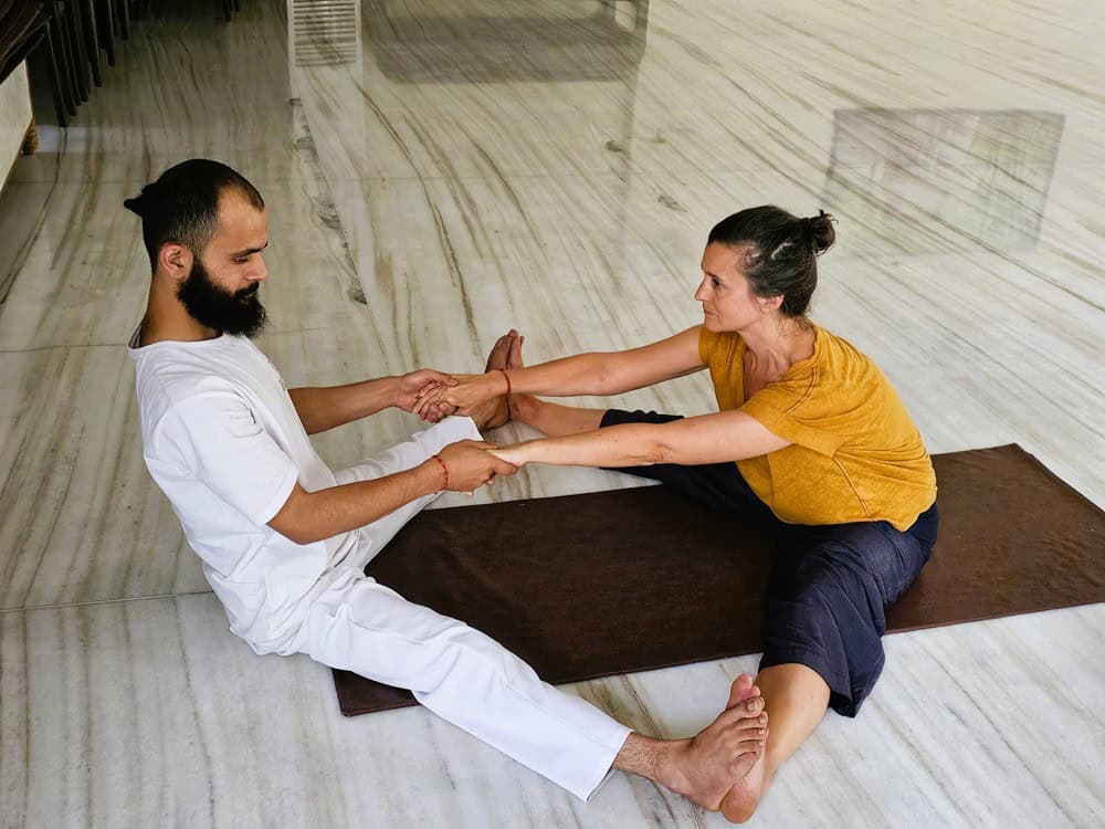 myself and the yoga teacher at Nirvana Naturopathy Retreat and Hospital