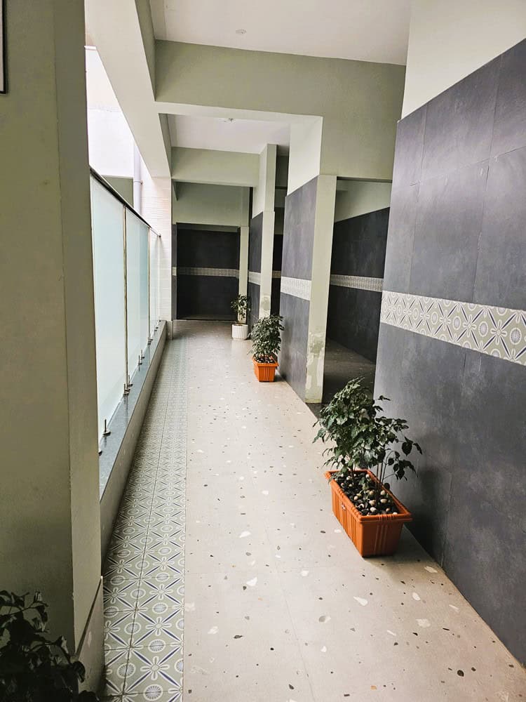 a typical corridor at Nirvana Naturopathy Retreat & Hospital 