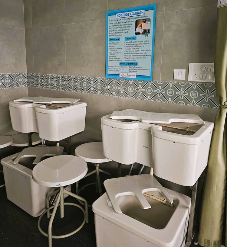 arm baths at Nirvana Naturopathy Retreat