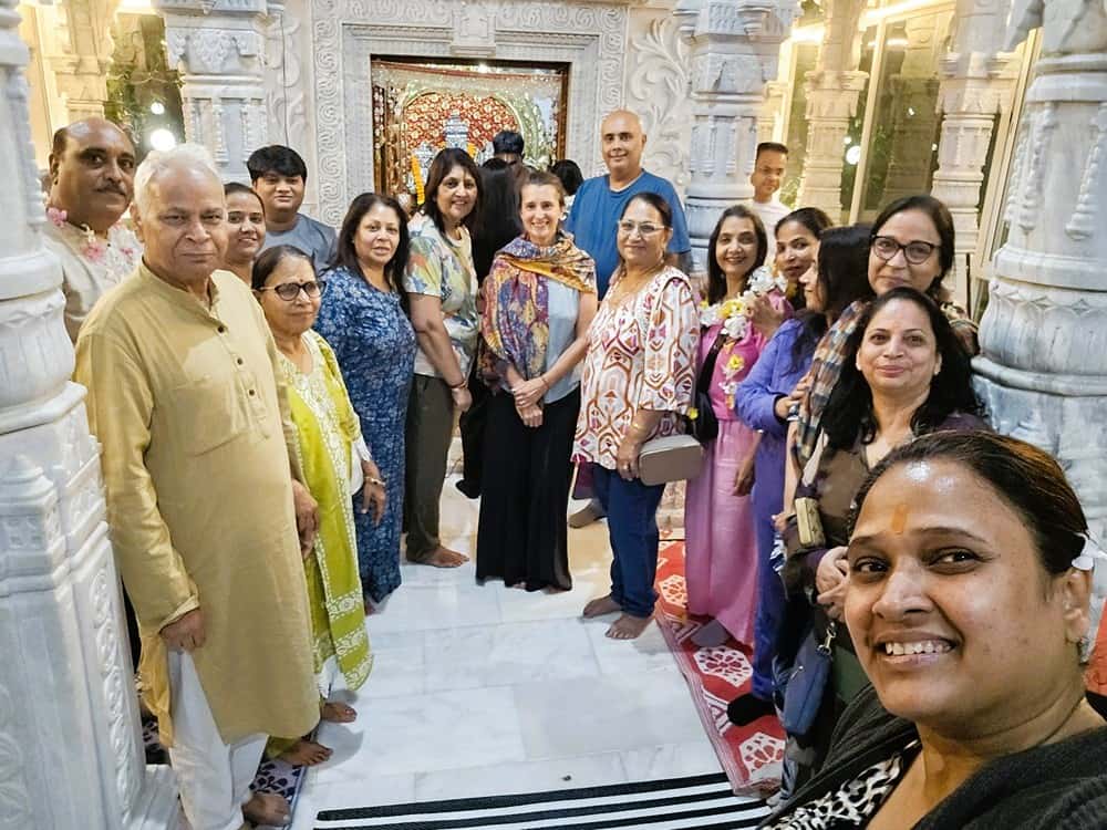an image of several people at the Krishna temple at Nirvana Naturopathy Retreat and Hospital