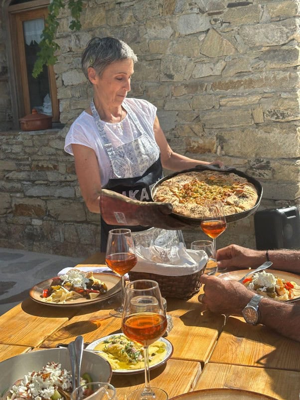 Retreats for midlife women with chronic health conditions in Greece - Ikaria. Cooking local dishes. 