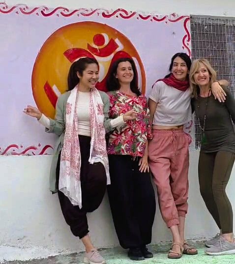 The 5 retreat participants  at Yoganga Healing, Rishikesh, India 