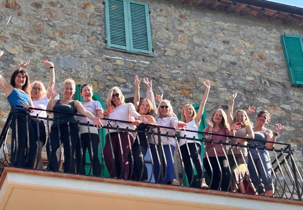 A group of happy guests at Rosmarino Retreats for Midlife Women in Italy 