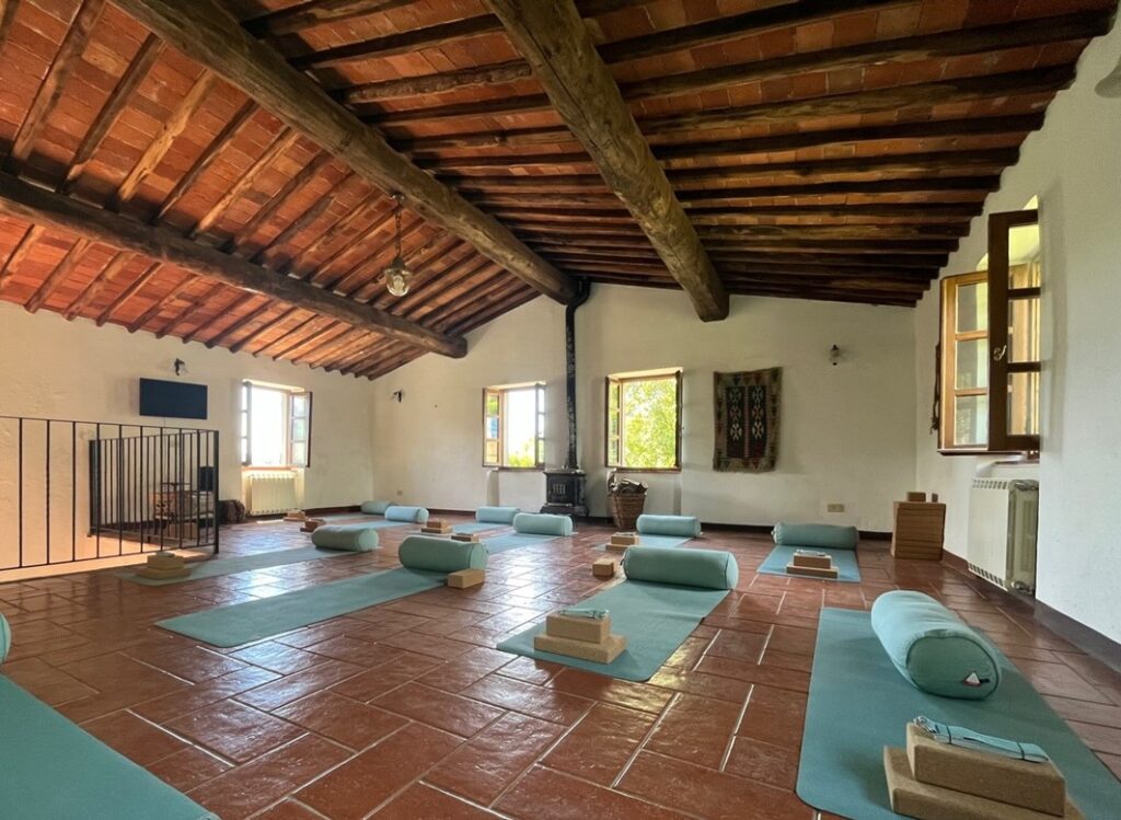 The yoga shalla at Rosmarino Retreats for Midlife Women in Italy 