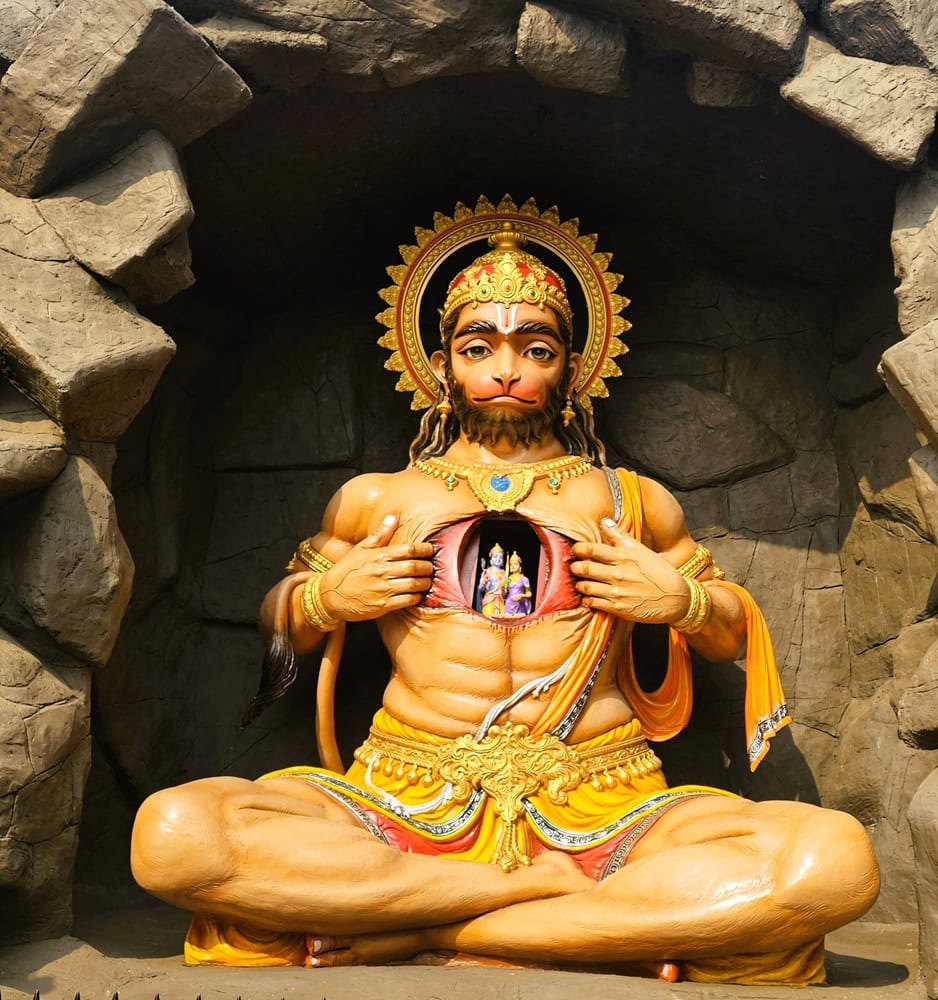 statue of hanuman in Rhiskesh 