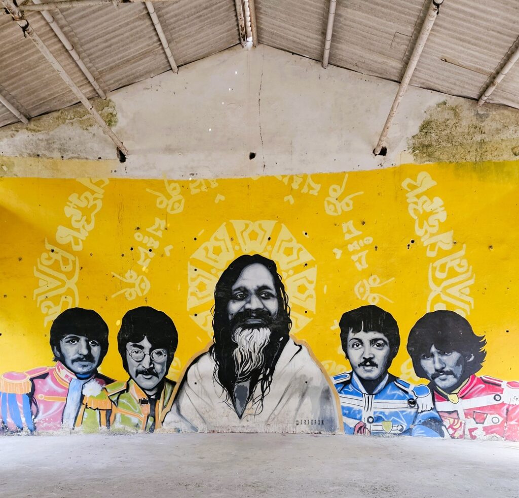 Beatles & Maharishi Mahesh Yogi mural 