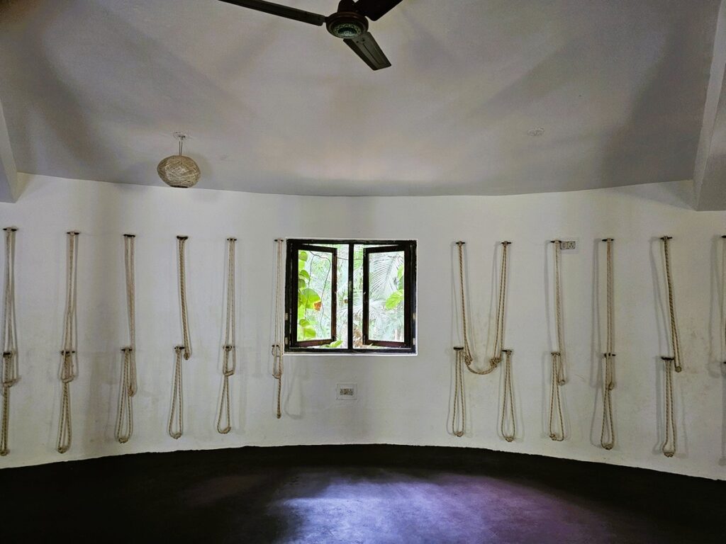 ropes in the yoga space Ashiyana Yoga Retreat, Goa, India 
