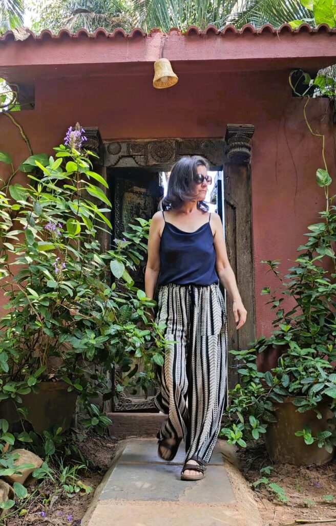 myself walking at Ashiyana Yoga Retreat, Goa, India 
