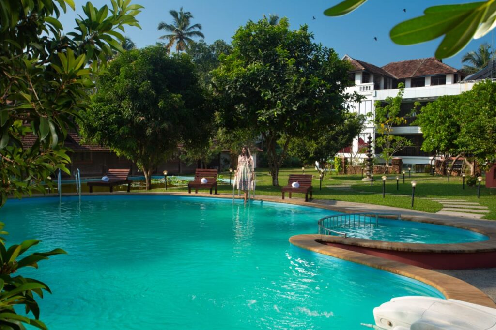 the pool at Akanta Ayurveda & Yoga Resort here