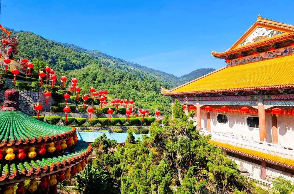 Kek Lok Si Temple with red lanterns