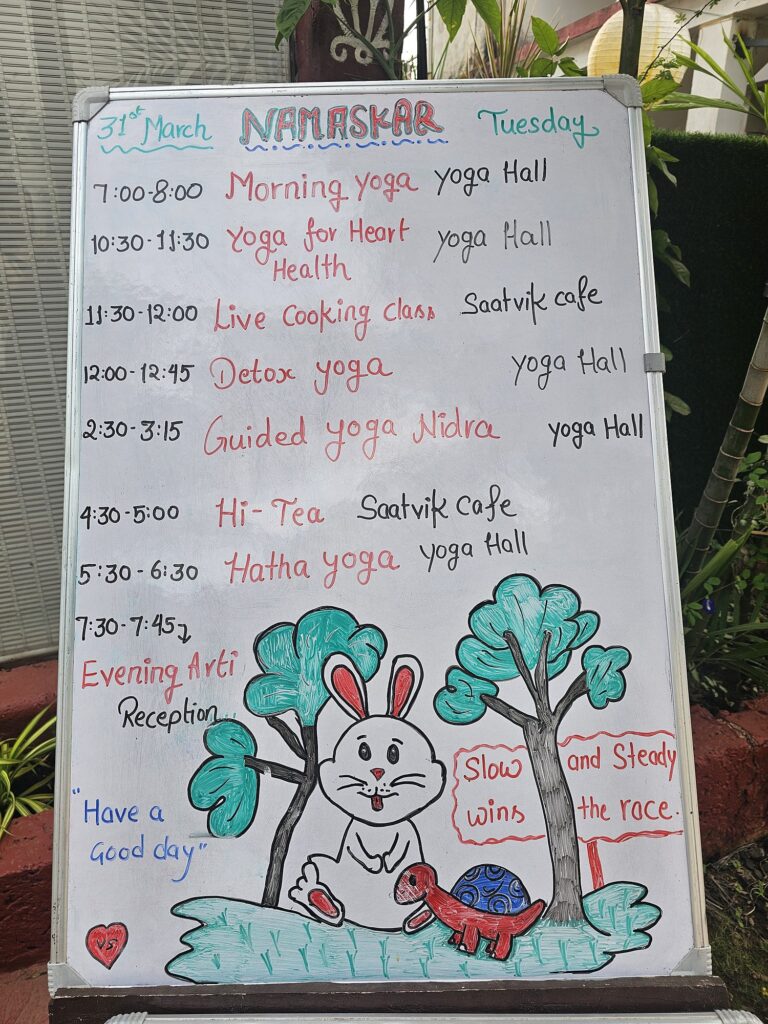 yoga schedule at Veda5 Goa 