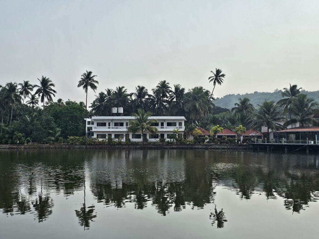 the view across the lake at veda5 Goa