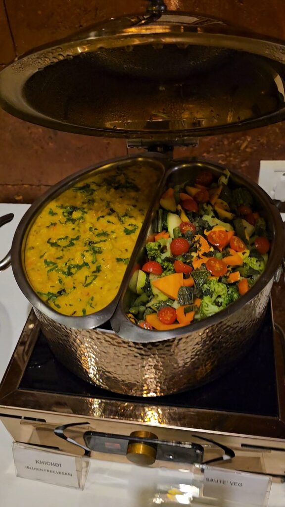 large pot of dhall and vegetables 