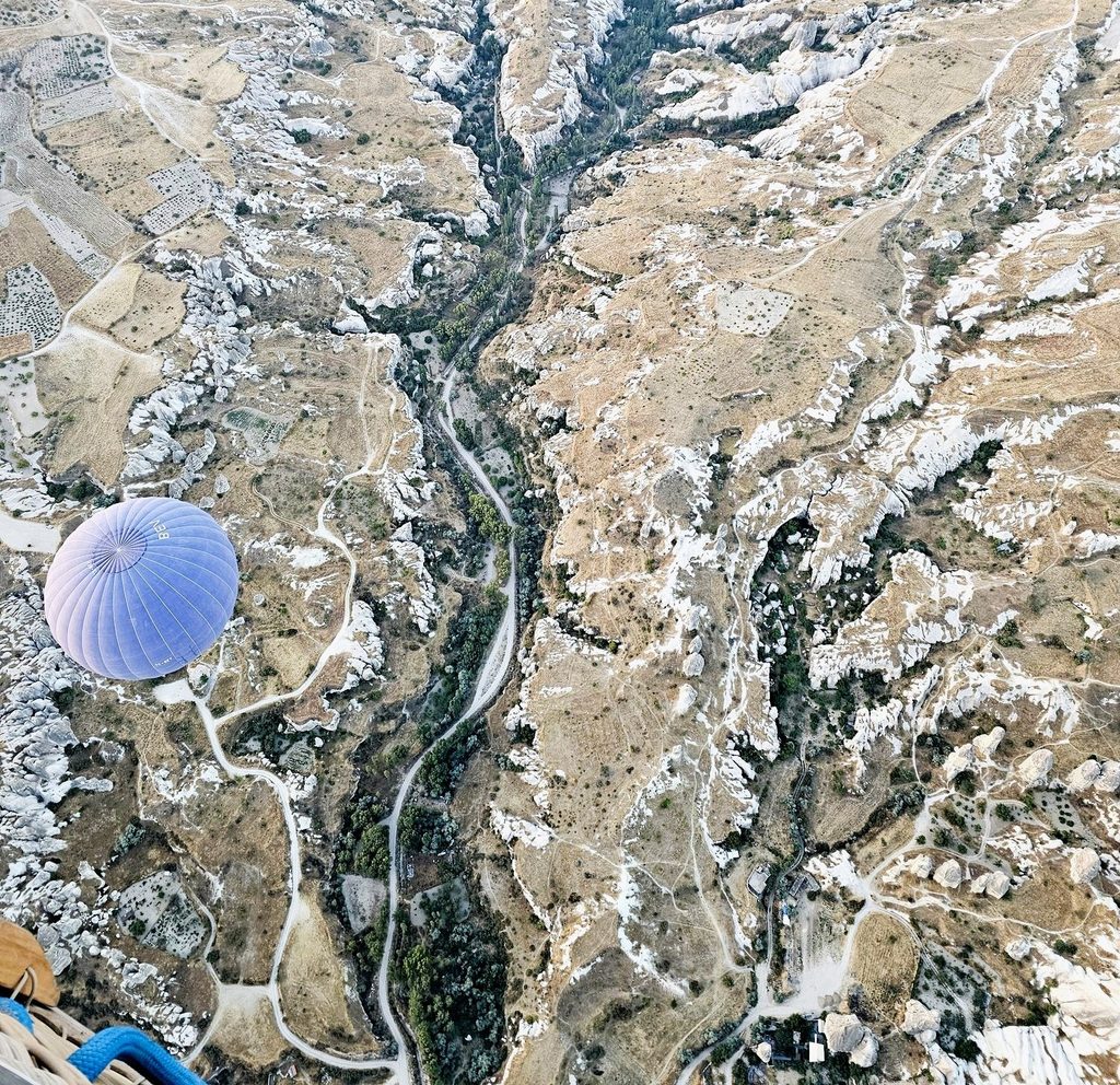 high above the ground looking down in Cappadocia