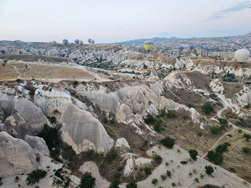 lower to the ground, showing the rocky ridge formations in Cappadocia
