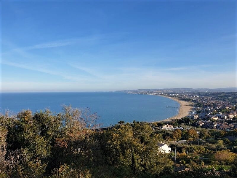 A view over ocean from Vasto on a clear day.