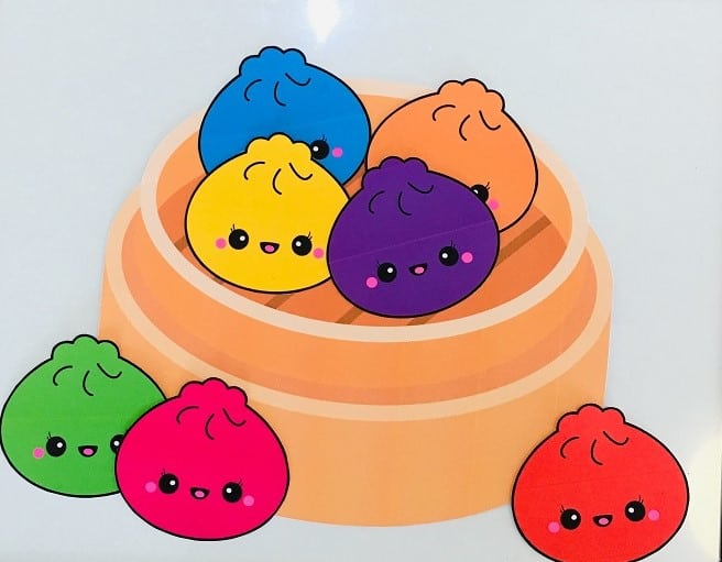 cute colourful dumplings in a steamer - reward chart