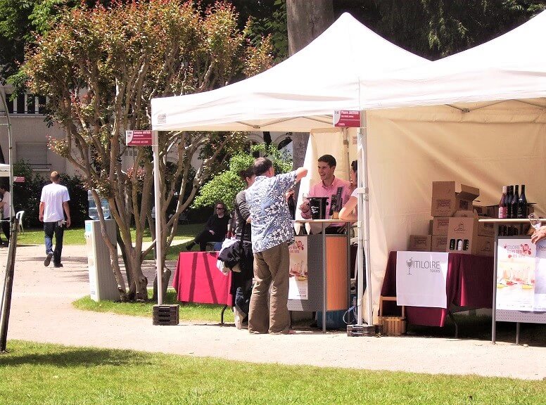 A stall at the Vitiloire - my dad, Phil chatting to the wine producers