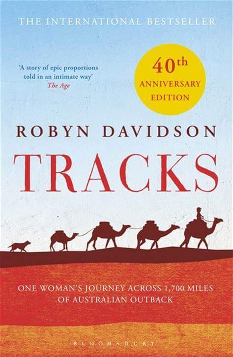 Image of the book Tracks with title and a trail of camels 